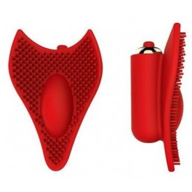Красный клиторальный стимулятор с шипиками - 7,5 см.