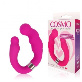 Двойной розовый силиконовый вибромассажер Cosmo